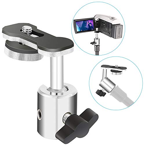 Product Cover Neewer Video Camera Digital Recorder Adapter with Mini Ball Head-360 Degree Pan and 180 Degree Tilt Movement for Connecting 1/4-inch Thread Camera, Camcorder, Recorder with 5/8-inch Mic Stand or Boom