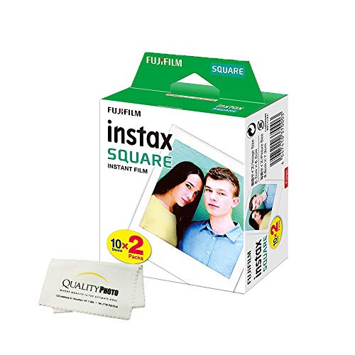 Product Cover Fujifilm Instax Square Instant Film - 20 Exposures - for use with The Fujifilm instax Square Instant Camera + Quality Photo Microfiber Cloth