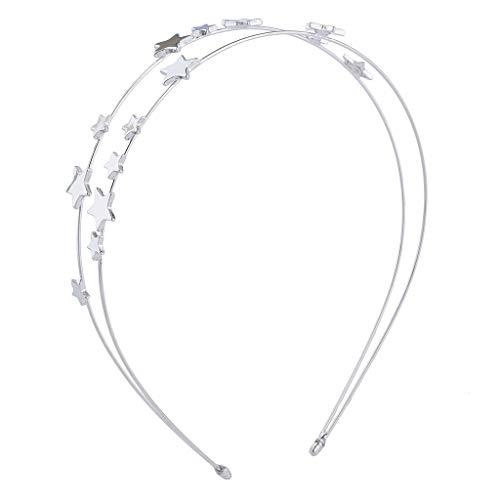Product Cover Lux Accessories Silver Tone Double Wire Star Celestial Novelty Fashion Headband