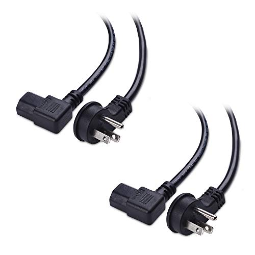 Product Cover Cable Matters 2-Pack 16 AWG Low Profile Right Angle Power Cord (Power Cable) 6 Feet (NEMA 5-15P to Angled IEC C13)