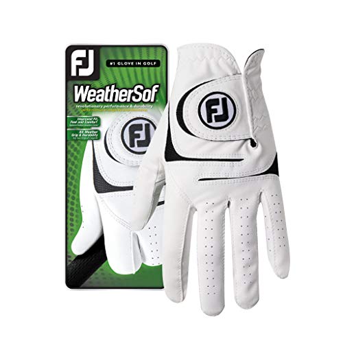 Product Cover FootJoy Men's WeatherSof Golf Glove White Cadet Medium, Worn on Left Hand