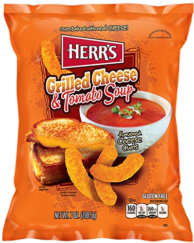 Product Cover Herr's Grilled Cheese & Tomato Soup Curls, 7 Ounce