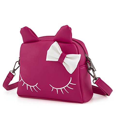 Product Cover Pinky Family Cute Cat Ear Kids Handbags PU Leather Crossbody Bags and Backpacks (Rosy)
