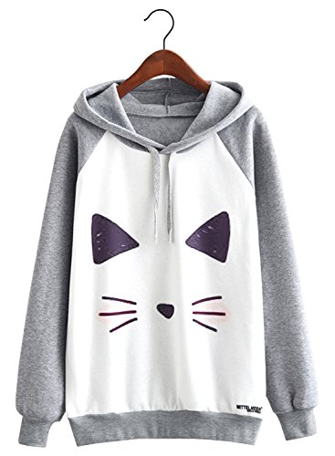 Product Cover FUTURINO Women's Funny Animal Print Long Sleeve Fleece Lined Hoodie Pullover Tops