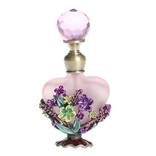 Product Cover YUFENG Vintage Refillable Empty Crystal Perfume Bottle Handmade Home Decor Lady Holiday Gift (Violet)