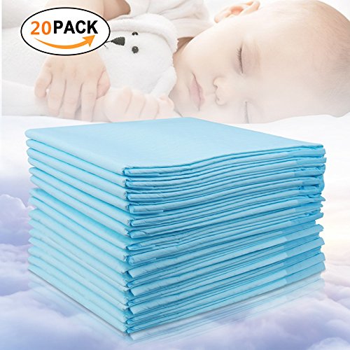 Product Cover Baby Disposable Changing Pad, 20Pack Soft Waterproof Mat, Portable Diaper Changing Table & Mat, Leak-Proof Breathable Underpads Mattress Play Pad Sheet Protector(13'' 18'')