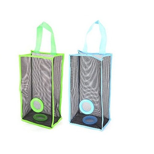 Product Cover Shopo's 2 Pcs Small Breathable Mesh Hanging Kitchen Garbage Collector Storage Shopping Bag Organizer