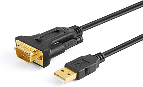 Product Cover USB to RS232 Adapter (FTDI Chipset), CableCreation 3FT USB 2.0 to RS-232 Male DB9 Serial Converter Cable for Windows 10, 8.1, 8,7, Vista, XP, 2000, Linux and Mac OS X 10.6 and Above, Black