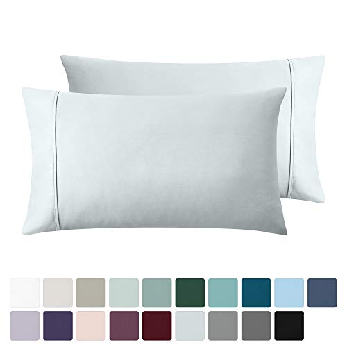 Product Cover California Design Den 400 Thread Count 100% Cotton Pillow Cases, Light Grey Standard Pillowcase Set of 2, Long - Staple Combed Pure Natural Cotton Pillowcase, Soft & Silky Sateen Weave
