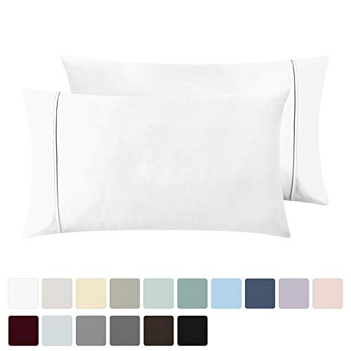 Product Cover California Design Den 400 Thread Count 100% Cotton Pillowcases, Pure White King Pillowcase Set of 2, Long - Staple Combed Pure Natural Cotton Pillow Cases, Soft & Silky Sateen Weave