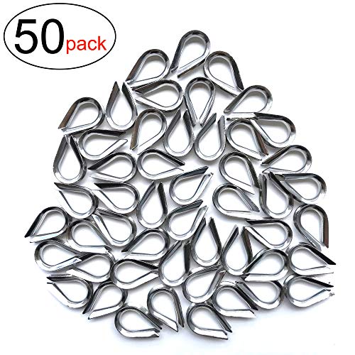Product Cover HEVERP 50 PCS M3 Stainless Steel Thimble for 1/8 Inches Diameter Wire Rope