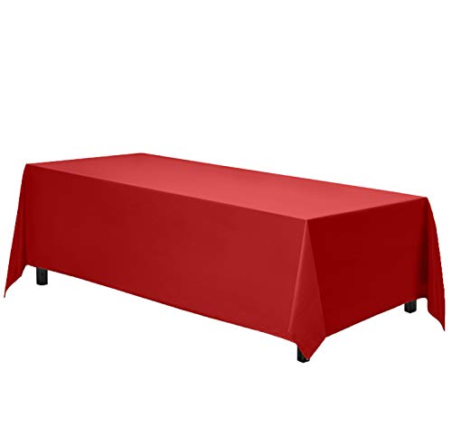 Product Cover Gee Di Moda Rectangle Tablecloth - 70 x 120 Inch - Red Rectangular Table Cloth in Washable Polyester - Great for Buffet Table, Parties, Holiday Dinner, Wedding & More