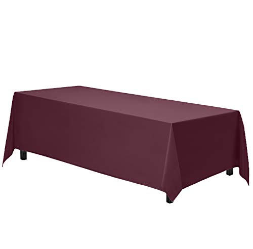 Product Cover Gee Di Moda Rectangle Tablecloth - 90 x 156 Inch - Burgundy Rectangular Table Cloth for 8 Foot Table in Washable Polyester - Great for Buffet Table, Parties, Holiday Dinner, Wedding & More