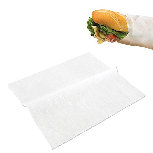 Product Cover [500 Pack] Interfolded Food and Deli Dry Wrap Wax Paper Sheets with Dispenser Box, 12 X 10.75 Inch