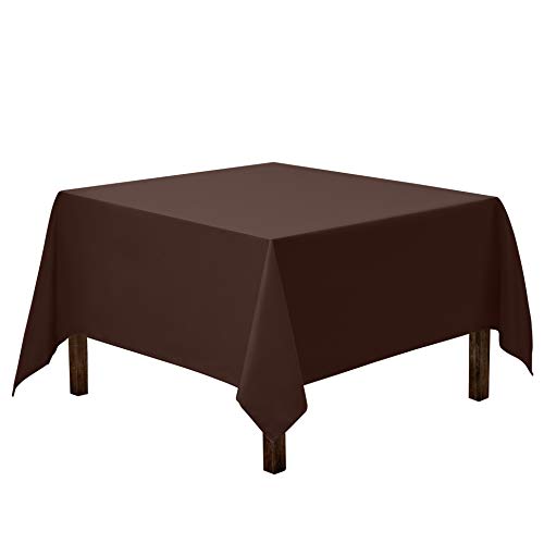 Product Cover Gee Di Moda Square Tablecloth - 85 x 85 Inch - Chocolate Square Table Cloth for Square or Round Tables in Washable Polyester - Great for Buffet Table, Parties, Holiday Dinner, Wedding & More