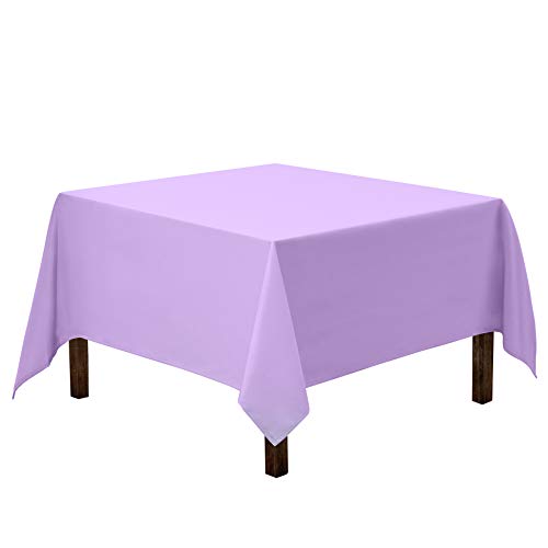 Product Cover Gee Di Moda Square Tablecloth - 70 x 70 Inch - Lavender Square Table Cloth for Square or Round Tables in Washable Polyester - Great for Buffet Table, Parties, Holiday Dinner, Wedding & More