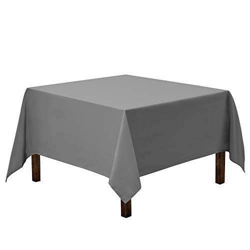 Product Cover Gee Di Moda Square Tablecloth - 85 x 85 Inch - Charcoal Square Table Cloth for Square or Round Tables in Washable Polyester - Great for Buffet Table, Parties, Holiday Dinner, Wedding & More