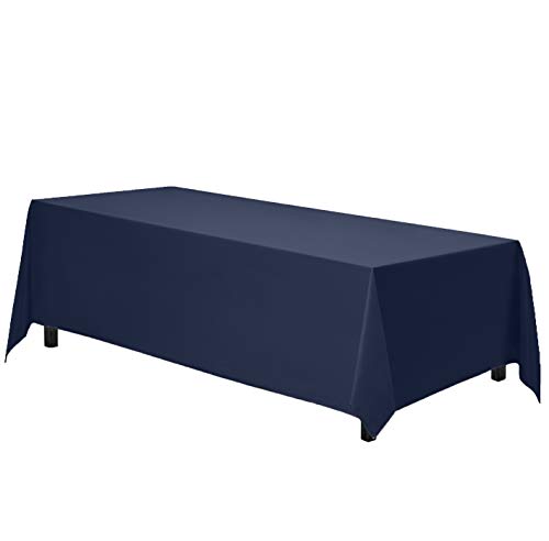 Product Cover Gee Di Moda Rectangle Tablecloth - 90 x 156 Inch - Navy Blue Rectangular Table Cloth for 8 Foot Table in Washable Polyester - Great for Buffet Table, Parties, Holiday Dinner, Wedding & More