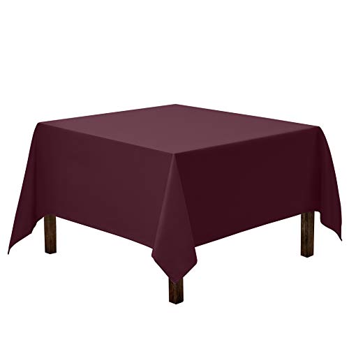 Product Cover Gee Di Moda Square Tablecloth - 85 x 85 Inch - Burgundy Square Table Cloth for Square or Round Tables in Washable Polyester - Great for Buffet Table, Parties, Holiday Dinner, Wedding & More