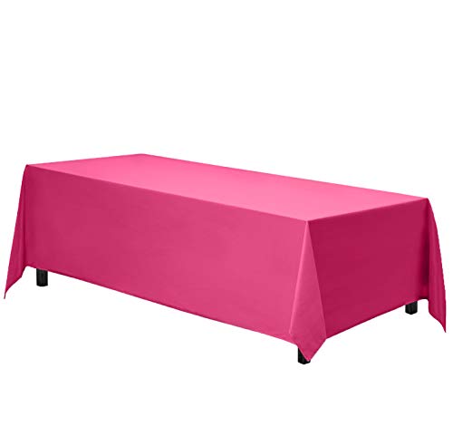 Product Cover Gee Di Moda Rectangle Tablecloth - 90 x 156 Inch - Fuchsia Rectangular Table Cloth for 8 Foot Table in Washable Polyester - Great for Buffet Table, Parties, Holiday Dinner, Wedding & More