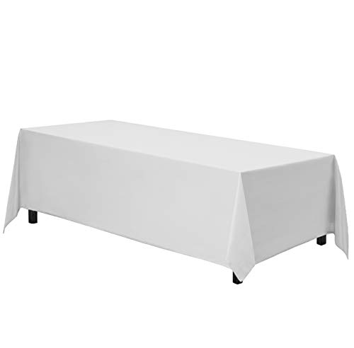 Product Cover Gee Di Moda Rectangle Tablecloth - 70 x 120 Inch - White Rectangular Table Cloth in Washable Polyester - Great for Buffet Table, Parties, Holiday Dinner, Wedding & More