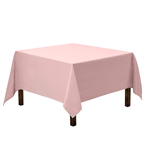 Product Cover Gee Di Moda Square Tablecloth - 85 x 85 Inch - Pink Square Table Cloth for Square or Round Tables in Washable Polyester - Great for Buffet Table, Parties, Holiday Dinner, Wedding & More