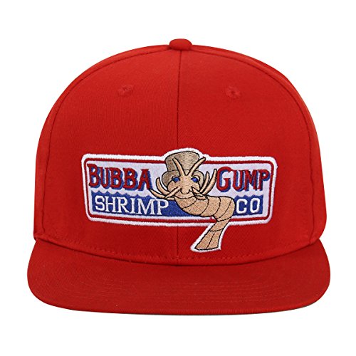 Product Cover WYKBPX Adjustable Bubba Gump Baseball Cap Shrimp Co. Embroidered Hat (Red) (Flat Brimmed)