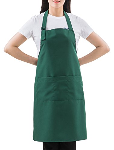 Product Cover SEW UR LIFE Christmas Green Professional Waterdrop Resistant Adjustable Extra Long Bib Apron 3 Pockets Home Kitchen Garden Restaurant Cafe Bar Pub Bakery for Cooking Chef Baker Servers Craft Unisex