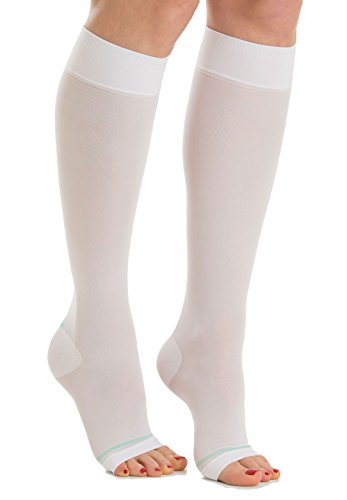 Product Cover RelaxSan Antiembolism M0350A (1 Pair - White, L) Open-toe anti-embolism knee high socks - 18 mmHg