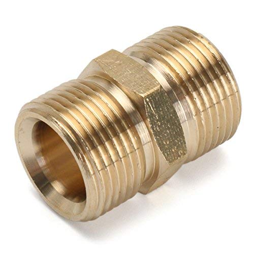 Product Cover M22 Metric Male to Male Brass Pressure Washer Adapter Hose Coulper Fitting Connector