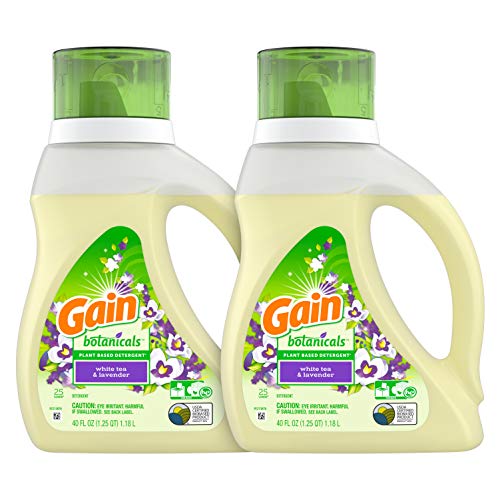 Product Cover Gain Botanicals Plant Based Laundry Detergent, White Tea & Lavender, 25 Loads, 40 ounces, 2 count (Packaging May Vary)