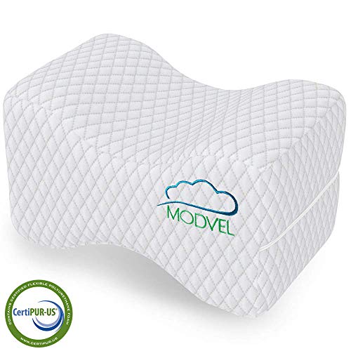 Product Cover Modvel Orthopedic Knee Pillow | Memory Foam Cushion For Hip, Sciatica & Lower Back Pain Relief | Provides Support & Comfort | Breathable & Washable | Between-The-Legs Pregnancy (MV-104)