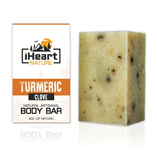Product Cover Organic Turmeric Soap Bar (Large 6 Ounce) Made in USA (Turmeric Helps Minimize Acne, Pores, Blemishes, and Has Skin Lightening Properties) Bright Beautiful Glowing Skin Whitening Soap