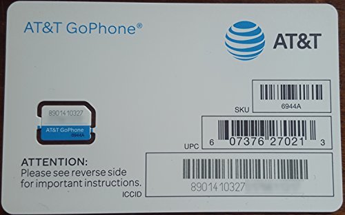 Product Cover AT&T SIM Card, Compatible with Prepaid (GoPhone) and Postpaid AT&T Cellular Service (Nano)