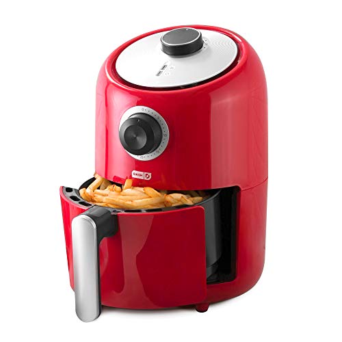 Product Cover Dash Compact Air Fryer 1.2 L Electric Air Fryer Oven Cooker with Temperature Control, Non Stick Fry Basket, Recipe Guide + Auto Shut off Feature - Red