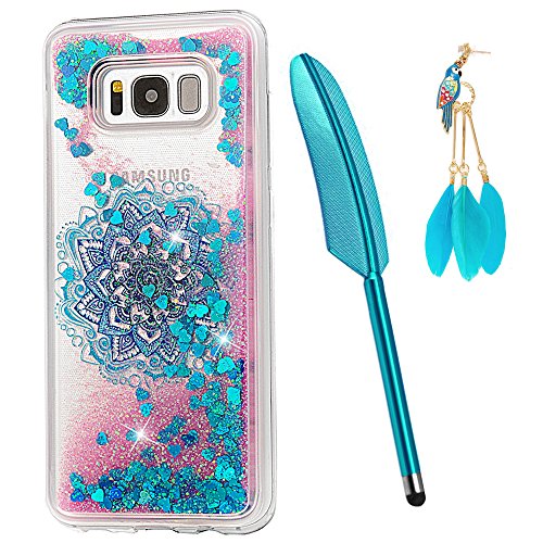 Product Cover Galaxy S8 Plus Glitter Case，ZSTVIVA Totem Floating Flowing Liquid Bling Case for Samsung Galaxy S8 Plus Glitter Case with Phone Screen Pen Dust Plug，Silicone Shockproof TPU Case for Galaxy S8 Plus