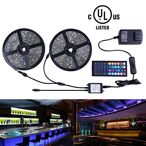 Product Cover Miheal Led Strip Lights Kit 32.8 Ft (10m) 300leds Waterproof 5050 SMD RGB LED Flexible Lights with 44key ir Controller and Power Supply for Home,Kitchen,Trucks,Sitting Room and Bedroom Decoration.