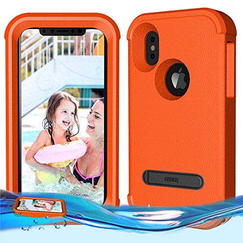 Product Cover Temdan iPhone X/iPhone Xs Floating Case Shockproof Lifejacket Case Designed Flaoting on Water Kidsproof Case for iPhone X/XS 2018 (5.8inch) -Orange