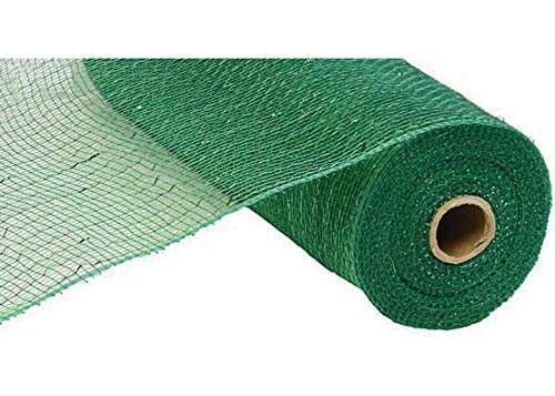 Product Cover 10 inch x 30 feet Deco Poly Mesh Ribbon - Value Mesh (Emerald, Emerald Foil)