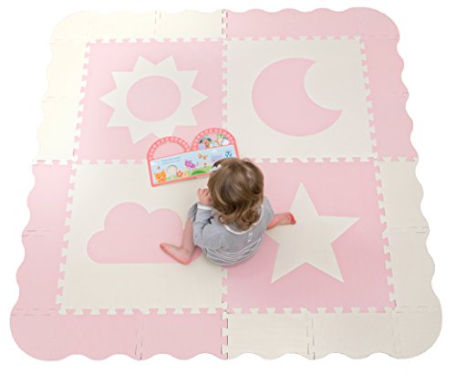 Product Cover CHILDLIKE BEHAVIOR Baby Floor Puzzle Mat - Soft EVA Foam, Pink, 61