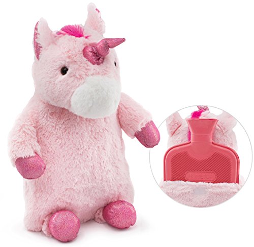 Product Cover HomeTop Premium Classic Rubber Hot Water Bottle with Cute Unicorn Cover (2L, Pink)