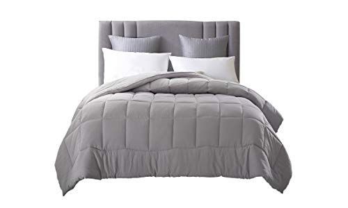 Product Cover EVOLIVE All Season Pre Washed Soft Microfiber White Goose Down Alternative Comforter (Grey, Full/Queen)