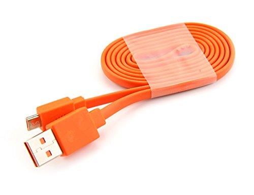 Product Cover Replacement Micro USB Fast Charger Flat Cable Cord for Flip 2, Flip 3,Flip 4 Speaker Logitech UE BOOM 22AWG Android Phones (Orange)