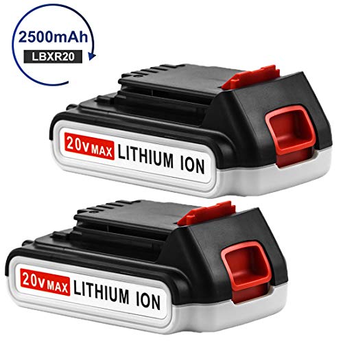 Product Cover 2 Pack 20 Volt LBXR20 Replacement for Black and Decker 20V Lithium Battery Max LB20 LBX20 LST220 LBXR2020 LB2X4020 Cordless Power Tools