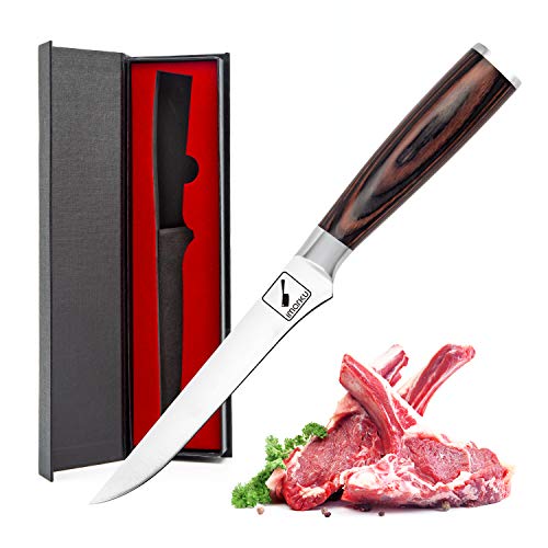 Product Cover imarku Boning Knife, 6-Inch Carving Kitchen Knife with Razor Sharp High Carbon Stainless Steel and Pakkawood Handle for Meat and Poultry