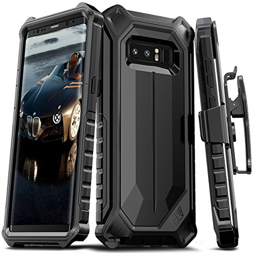 Product Cover E LV Holster for Samsung Galaxy Note 8 Case, Belt Clip Rugged Case with Kickstand for Samsung Galaxy Note 8 (Black)