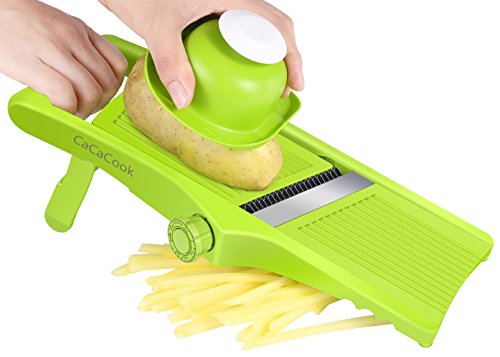 Product Cover Mandoline Slicer, Luckea 3-in-1 Adjustable Vegetable Slicer, Food Slicer for Fruits and Vegetables From Paper-Thin To 6mm With Stainless Steel Blades - Green