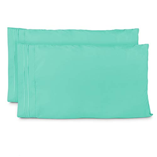 Product Cover Cosy House Collection Pillowcases King Size - Pastel Green Luxury Pillow Case Set of 2 - Premium Super Soft Hotel Quality Pillow Protector Cover - Cool & Wrinkle Free - Hypoallergenic