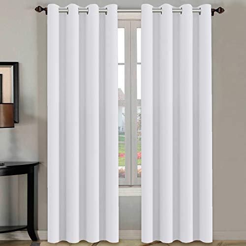 Product Cover H.VERSAILTEX White Curtains 96 inches Long Window Treatment Panels/Drapes for Living Room, Set of 2, Grommet Top