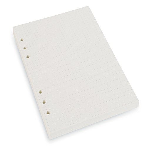 Product Cover A5 6-Ring Binder/Planner Refill Paper for Filofax, 6 Hole, 100 Sheets/200 Pages, Dot Grid